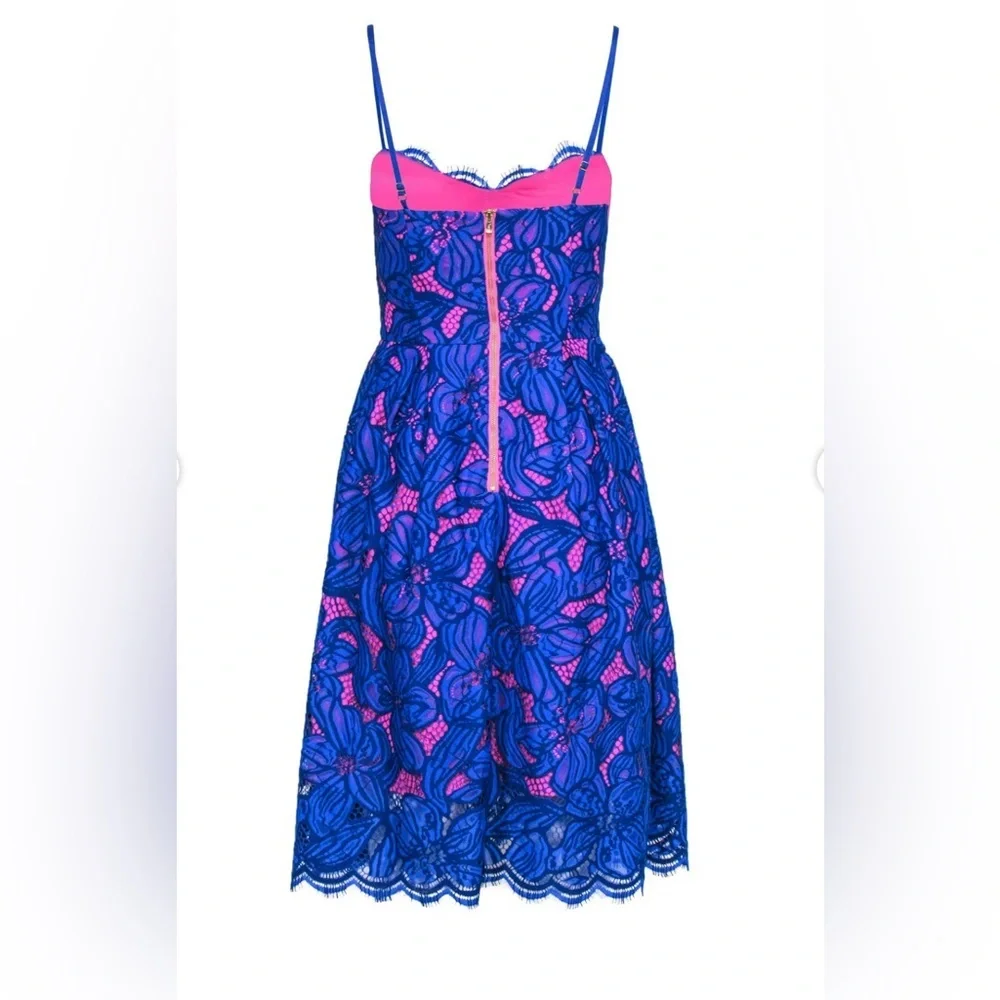 Lilly Pulitzer CAMELLA DRESS Royal Purple Two Tone Orchid Pink Lace - Picture 6 of 6